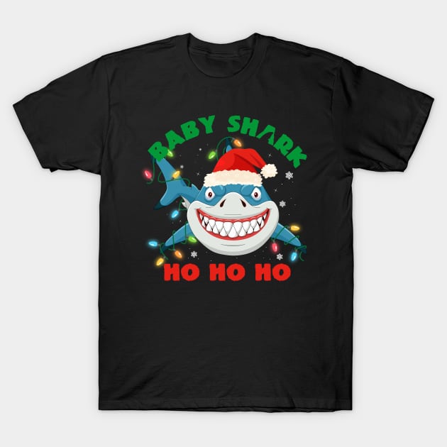 Baby Shark Ho Ho Ho Christmas T-Shirt by mckinney